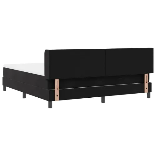 Box spring krevet s uzglavljem Crna 200 x 180 cm Baršun - Crna 180 x 200 cm Kristal s dugmadima Cijena