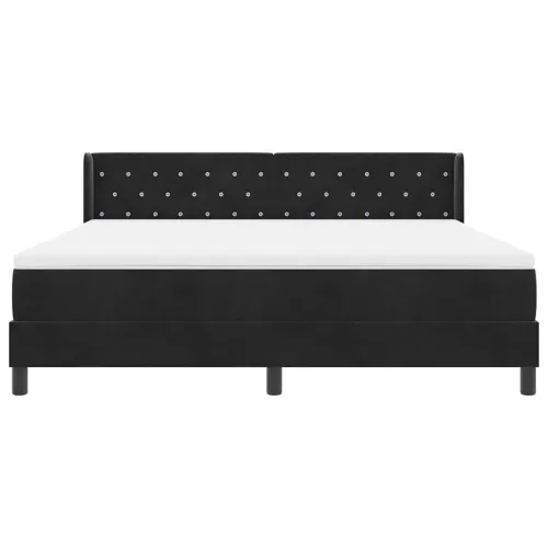 Box spring krevet s uzglavljem Crna 200 x 180 cm Baršun - Crna 180 x 200 cm Kristal s dugmadima Cijena