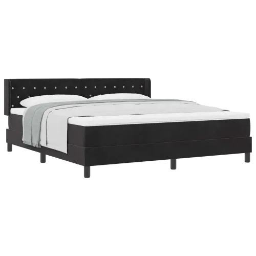 Box spring krevet s uzglavljem Crna 200 x 180 cm Baršun - Crna 180 x 200 cm Kristal s dugmadima Cijena