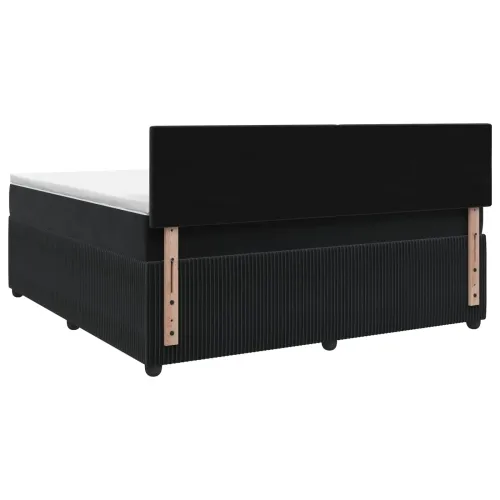 Boxspring krevet s madracem Crna 180 x 200 cm Baršun - Crna 180 x 200 cm Dizajn s rombovima Cijena