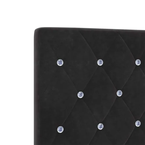 Boxspring krevet s madracem Crna 90 x 190 cm Baršun - Crna 90 x 190 cm Kristal s dugmadima Cijena