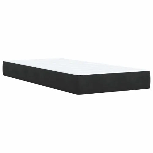 Boxspring krevet s madracem Crna 100 x 200 cm Baršun - Crna 100 x 200 cm Kristal s dugmadima Cijena