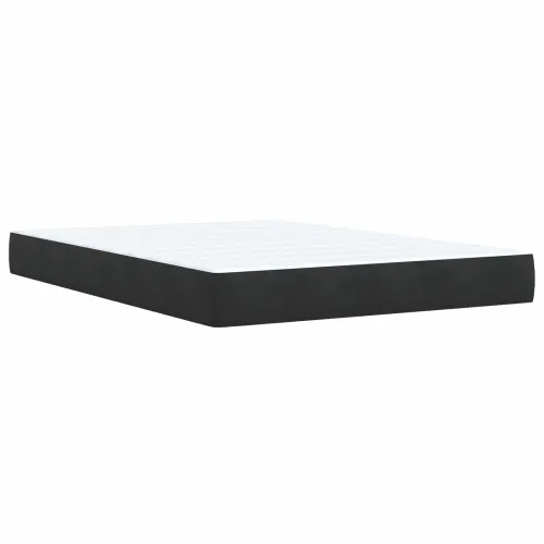 Boxspring krevet s madracem Crna 140 x 190 cm Baršun - Crna 140 x 190 cm Kristal s dugmadima Cijena