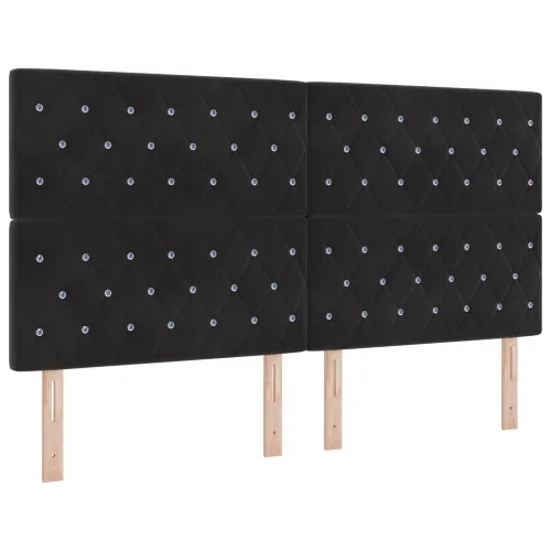 Boxspring krevet s madracem Crna 180 x 200 cm Baršun - Crna 180 x 200 cm Kristal s dugmadima Cijena