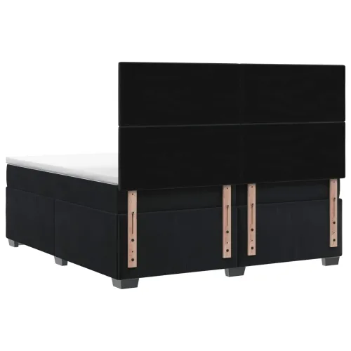 Boxspring krevet s madracem Crna 200 x 200 cm Baršun - Crna 200 x 200 cm Kristal s dugmadima Cijena