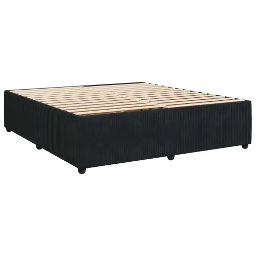 LED okvir za krevet s madracem Crna 200 x 200 cm Baršun - Crna 200 x 200 cm Kristal s dugmadima Cijena