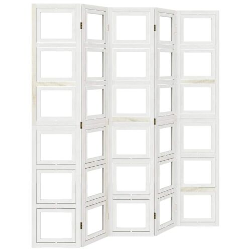 Paravan - Sobna pregrada s 5 panela bijela od masivnog drva paulovnije - 40 x 200 cm 5 Cijena