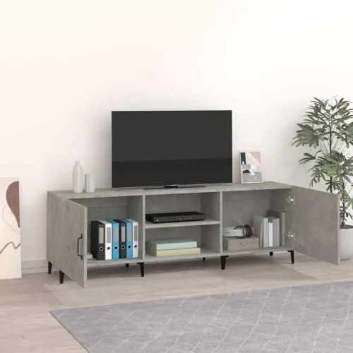TV ormarić boja betona 150x30x50 cm od konstruiranog drva - Beton siva Cijena
