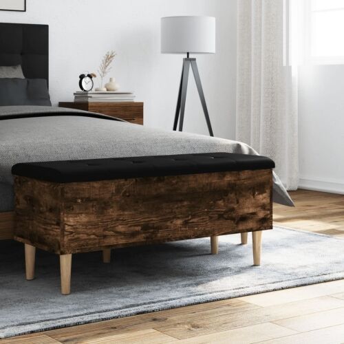 Klupa za pohranu boja hrasta 102x42x46 cm od konstruiranog drva - Dimljeni hrast 102 x 42 x 46 cm Cijena