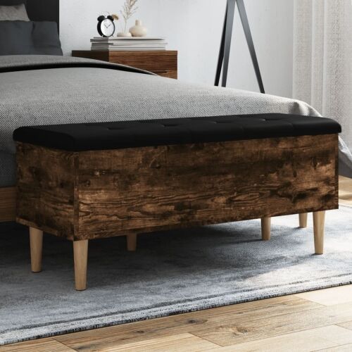 Klupa za pohranu boja hrasta 102x42x46 cm od konstruiranog drva - Dimljeni hrast 102 x 42 x 46 cm Cijena