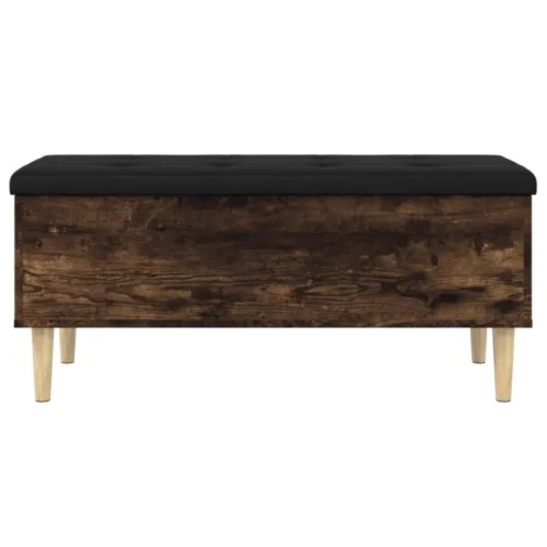 Klupa za pohranu boja hrasta 102x42x46 cm od konstruiranog drva - Dimljeni hrast 102 x 42 x 46 cm Cijena