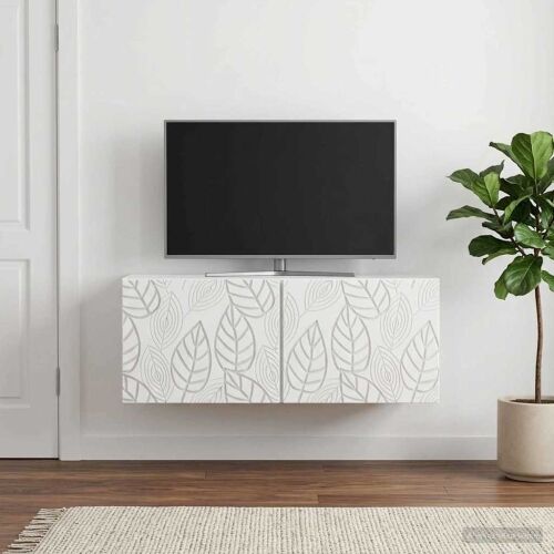 TV ormar za zid 98 x 41 x 30 cm Bijela Konstruirano drvo Zidne - Bijela 98 x 41 cm Cijena