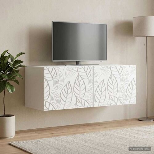 TV ormar za zid 98 x 41 x 30 cm Bijela Konstruirano drvo Zidne - Bijela 98 x 41 cm Cijena