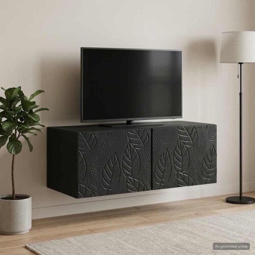 TV ormar za zid 98 x 41 x 30 cm Crna Konstruirano drvo Zidne - Crna 98 x 41 cm Cijena