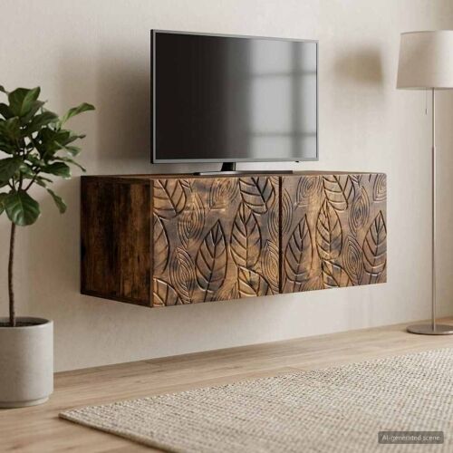 TV ormar za zid 59,5 x 31 cm Dimljeni hrast Konstruirano drvo - Dimljeni hrast 59,5 x 31 cm Cijena