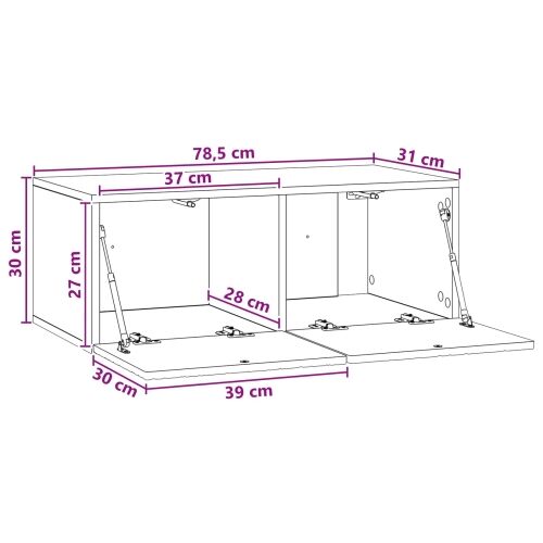 TV ormar za zid 78,5 x 31 cm Bijela Konstruirano drvo Zidne - Bijela 78,5 x 31 cm Cijena
