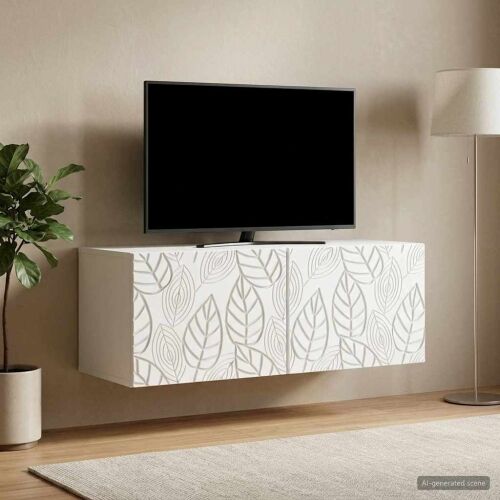 TV ormar za zid 98 x 31 cm Bijela Konstruirano drvo Zidne - Bijela 98 x 31 cm Cijena