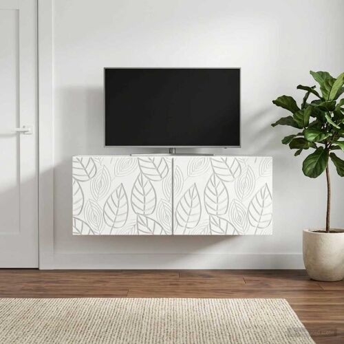 TV ormar za zid 98 x 31 cm Bijela Konstruirano drvo Zidne - Bijela 98 x 31 cm Cijena