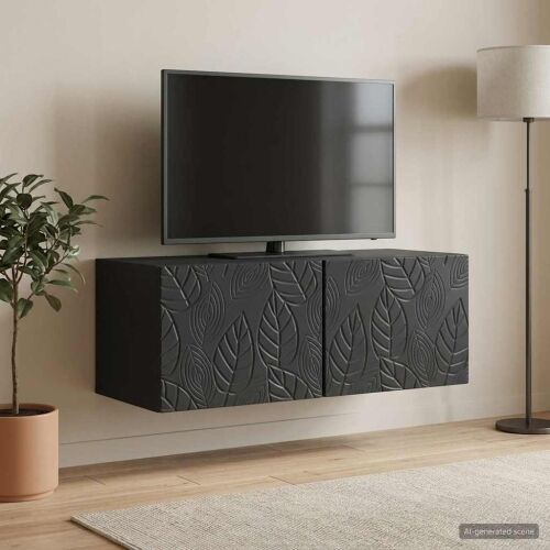 TV ormar za zid 98 x 31 cm Crna Konstruirano drvo Zidne - Crna 98 x 31 cm Cijena