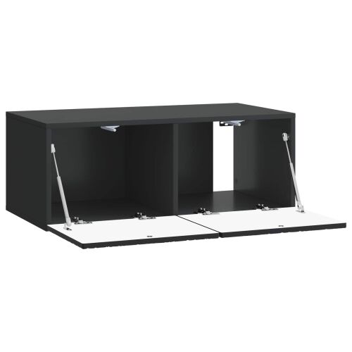TV ormar za zid 98 x 31 cm Crna Konstruirano drvo Zidne - Crna 98 x 31 cm Cijena