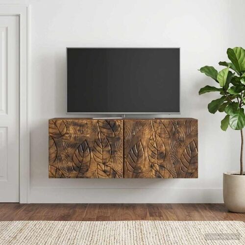 TV ormar za zid 98 x 31 cm Dimljeni hrast Konstruirano drvo - Dimljeni hrast 98 x 31 cm Cijena