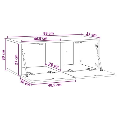 TV ormar za zid 98 x 31 cm Staro drvo Konstruirano drvo Zidne - Staro drvo 98 x 31 cm Cijena