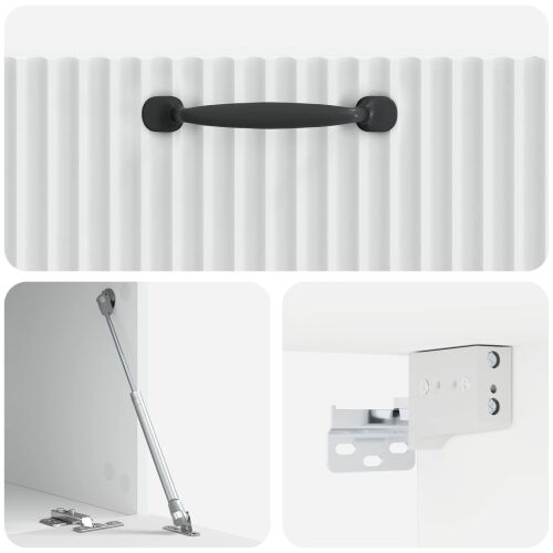 TV ormar za zid Bijela 59,5 x 41 x 30 cm Konstruirano drvo - Bijela 59,5 x 41 cm Cijena
