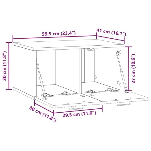 TV ormar za zid Bijela 59,5 x 41 x 30 cm Konstruirano drvo - Bijela 59,5 x 41 cm Cijena
