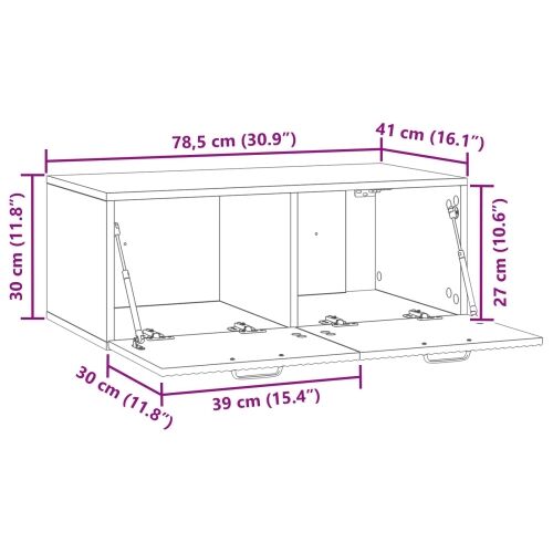 TV ormar za zid Bijela 78,5 x 41 x 30 cm Konstruirano drvo - Bijela 78,5 x 41 cm Cijena