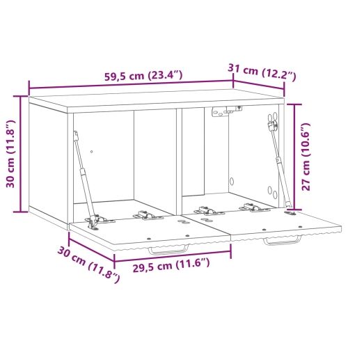TV ormar za zid Bijela 59,5 x 31 x 30 cm Konstruirano drvo - Bijela 59,5 x 31 cm Cijena