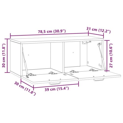 TV ormar za zid Bijela 78,5 x 31 x 30 cm Konstruirano drvo - Bijela 78,5 x 31 cm Cijena