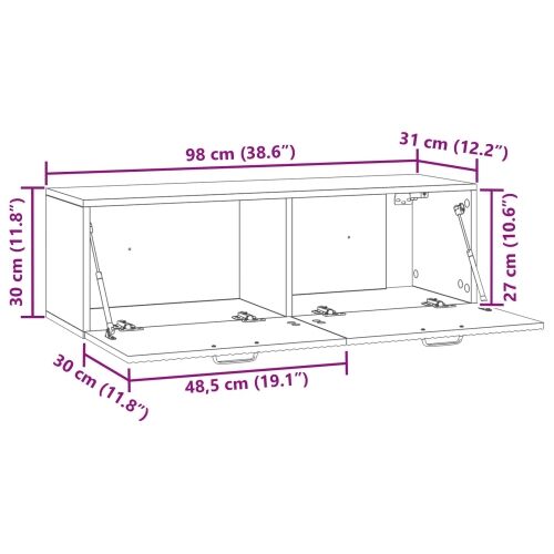 TV ormar za zid Zidne Bijela 98 x 31 x 30 cm Konstruirano drvo - Bijela 98 x 31 cm Cijena