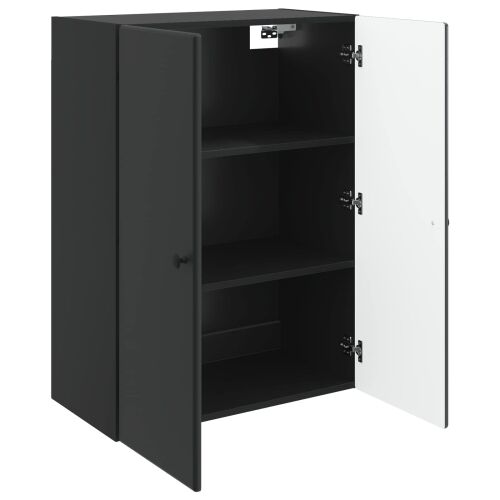 Ormar za montažu na zid 66 x 34,5 x 90 cm Konstruirano drvo - Crna 66 x 34,5 x 90 cm Cijena