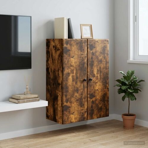 Ormar za montažu na zid 66 x 34,5 x 90 cm Konstruirano drvo - Dimljeni hrast 66 x 34,5 x 90 cm Cijena