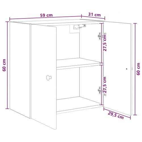 Ormar za montažu na zid 59 x 31 x 60 cm Konstruirano drvo Crna - Crna 59 x 31 x 60 cm Cijena