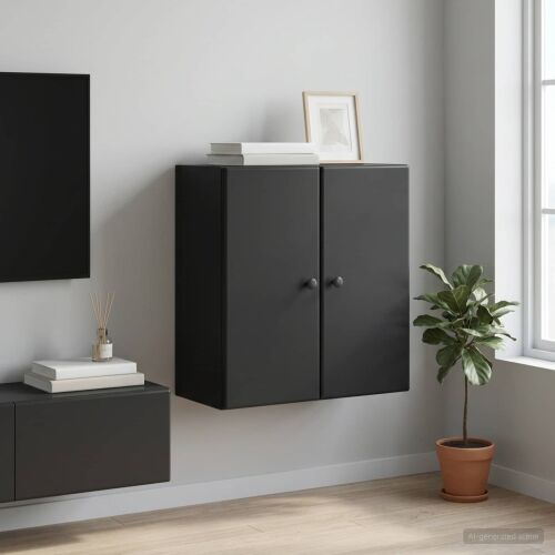 Ormar za montažu na zid 59 x 31 x 60 cm Konstruirano drvo Crna - Crna 59 x 31 x 60 cm Cijena