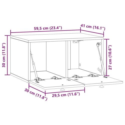 TV ormar za zid 59,5 x 41 x 30 cm Bijela Konstruirano drvo - Bijela 59,5 x 41 cm Cijena
