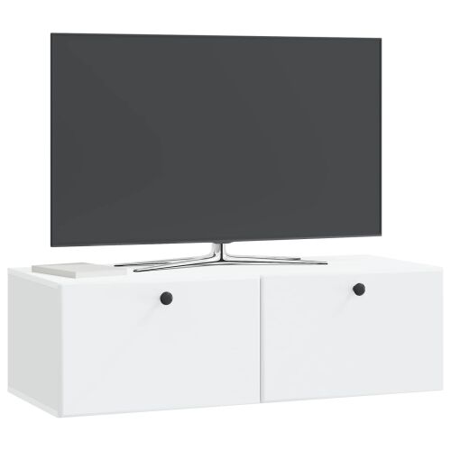 TV ormar za zid 98 x 41 x 30 cm Bijela Konstruirano drvo Zidne - Bijela 98 x 41 cm Cijena