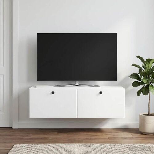 TV ormar za zid 98 x 41 x 30 cm Bijela Konstruirano drvo Zidne - Bijela 98 x 41 cm Cijena