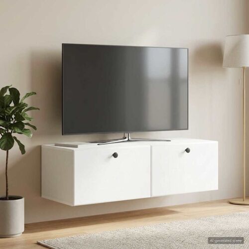 TV ormar za zid 98 x 41 x 30 cm Bijela Konstruirano drvo Zidne - Bijela 98 x 41 cm Cijena