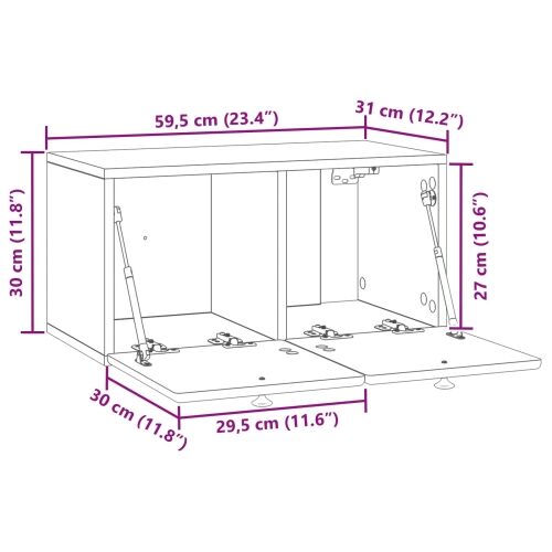 TV ormar za zid 59,5 x 31 x 30 cm Bijela Konstruirano drvo - Bijela 59,5 x 31 cm Cijena