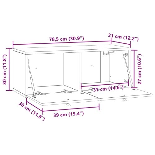 TV ormar za zid 78,5 x 31 x 30 cm Bijela Konstruirano drvo - Bijela 78,5 x 31 cm Cijena