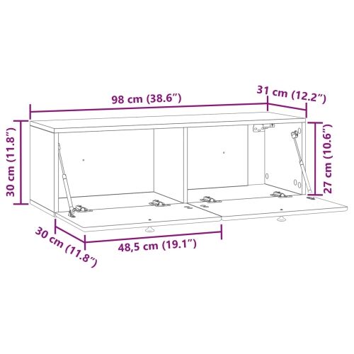 TV ormar za zid 98 x 31 x 30 cm Bijela Konstruirano drvo Zidne - Bijela 98 x 31 cm Cijena