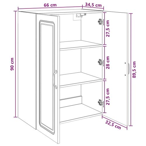 Ormar za montažu na zid 66 x 34,5 x 90 cm Konstruirano drvo - Beton siva 66 x 34,5 x 90 cm Cijena