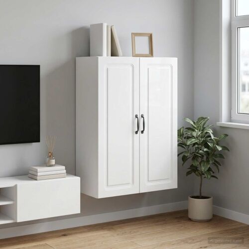 Ormar za montažu na zid 66 x 34,5 x 90 cm Konstruirano drvo - Visoko sjajno bijela 66 x 34,5 x 90 cm Cijena