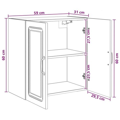 Ormar za montažu na zid 59 x 31 x 60 cm Konstruirano drvo Crna - Crna 59 x 31 x 60 cm Cijena