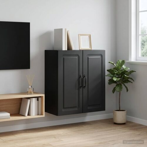 Ormar za montažu na zid 59 x 31 x 60 cm Konstruirano drvo Crna - Crna 59 x 31 x 60 cm Cijena