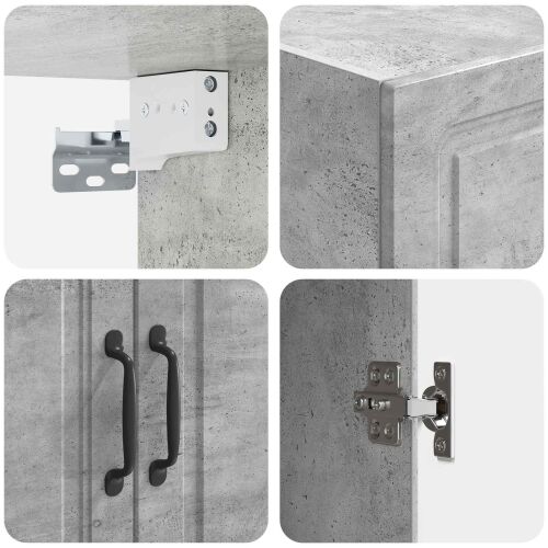 Ormar za montažu na zid 59 x 31 x 60 cm Konstruirano drvo - Beton siva 59 x 31 x 60 cm Cijena