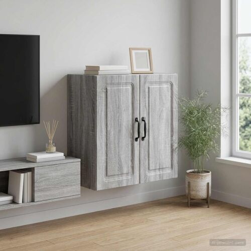 Ormar za montažu na zid 59 x 31 x 60 cm Konstruirano drvo - Sivi hrast sonoma 59 x 31 x 60 cm Cijena