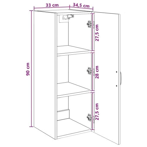 Ormar za montažu na zid 33 x 34,5 x 90 cm Konstruirano drvo - Bijela 33 x 34,5 x 90 cm Cijena